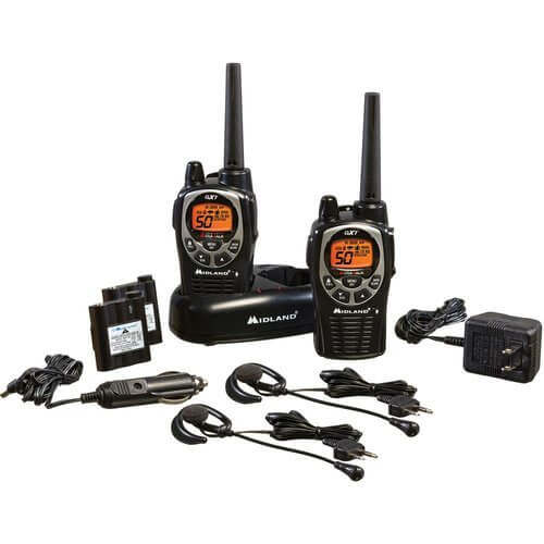 Midland - GXT1000VP4, 50 Channel GMRS Two-Way Radio - Up to 36 Mile Range Walkie Talkie, 142 Privacy Codes, Waterproof, NOAA Weather Scan + Alert