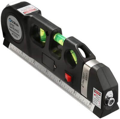 Qooltek Multipurpose Laser Level Laser Line 8 feet Measure Tape Ruler