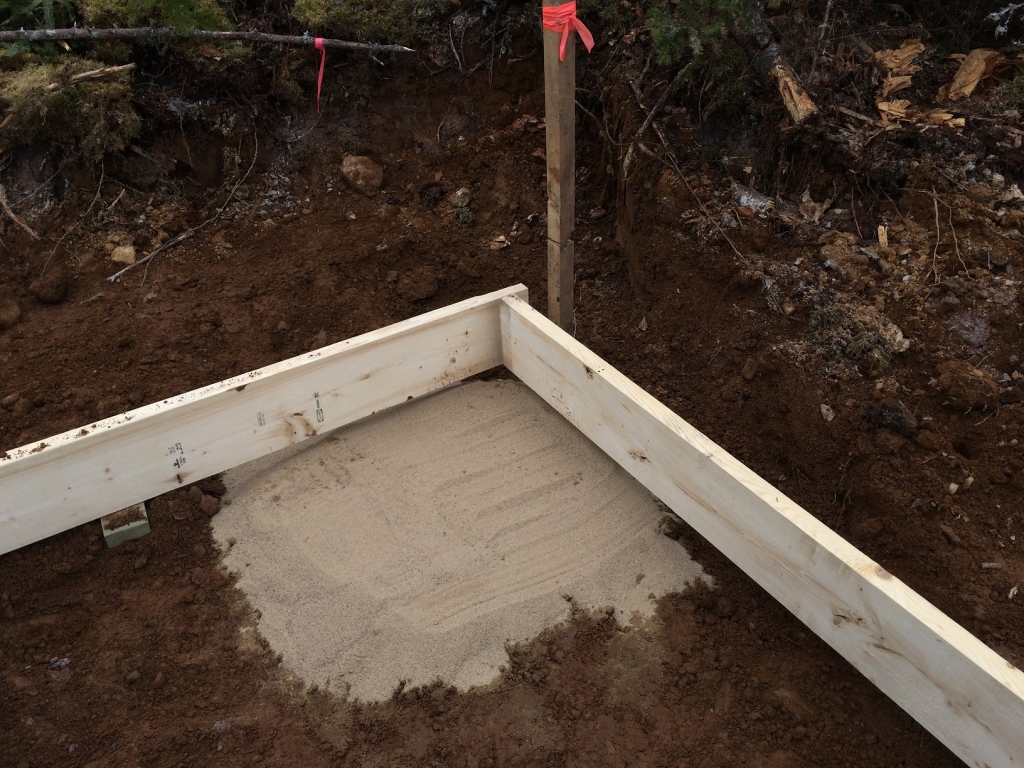 Using Sand to level the concrete blocks
