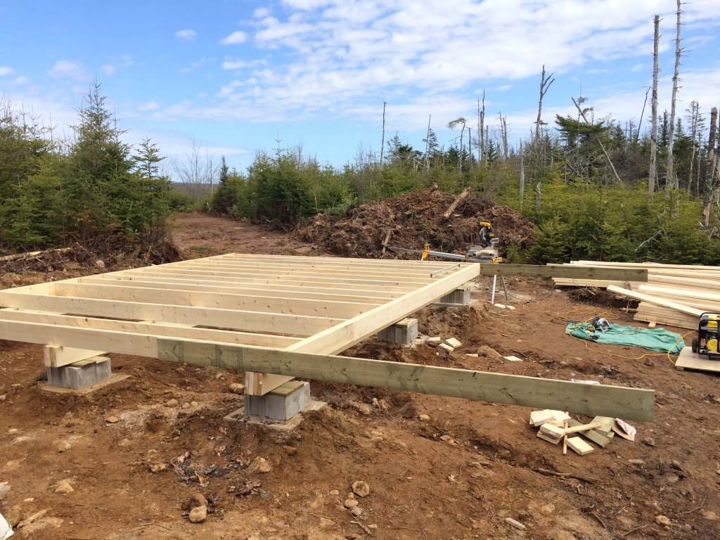 Floor joist for off grid cabin done