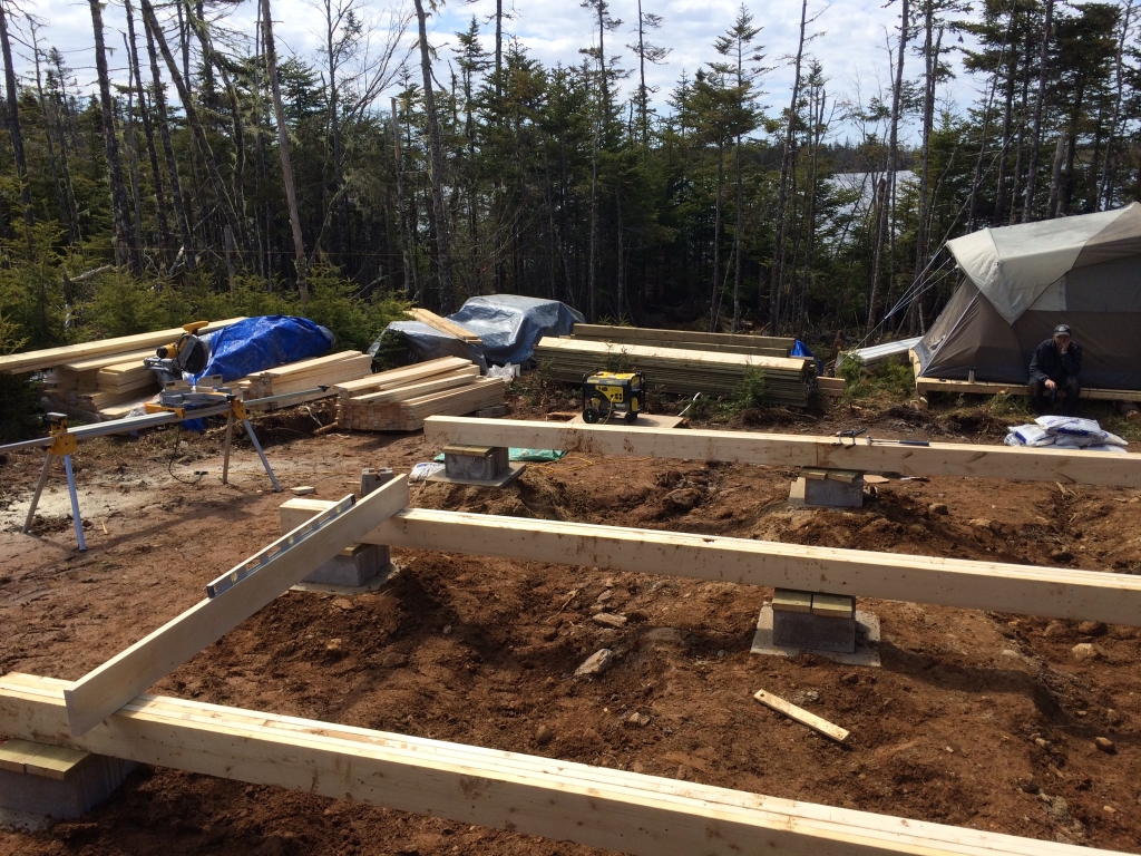 Leveling the beams and foundation