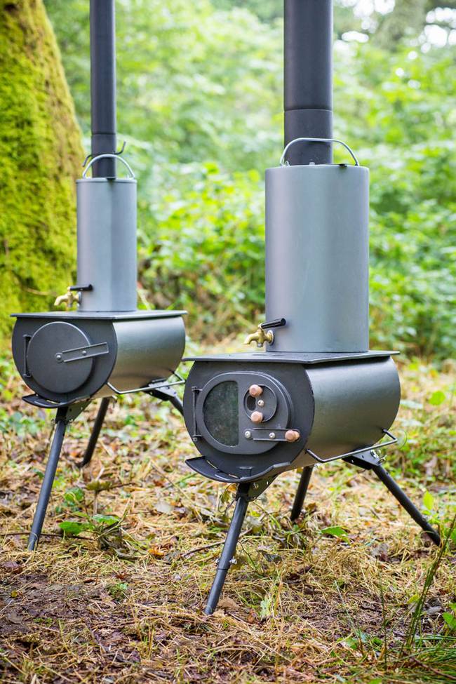 Portable wood clearance stoves for tents