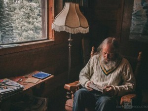 Billy Barr Reading his Books