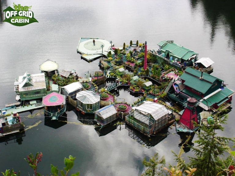 Living Off The Grid On A Self Sustaining Homemade Island.