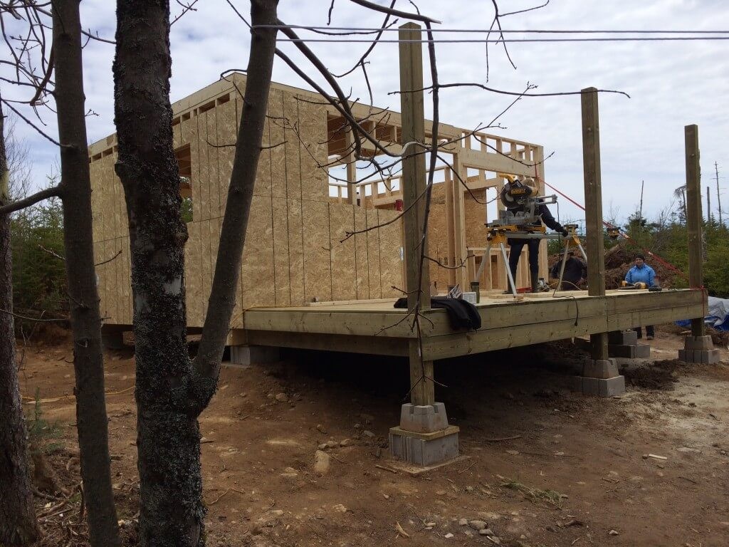 Framing The Walls Front Wall Exterior Sheathing almost complete