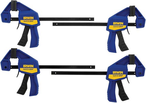 IRWIN QUICK-GRIP Clamps, One-Handed, Mini Bar, 6-Inch, 4-Pack