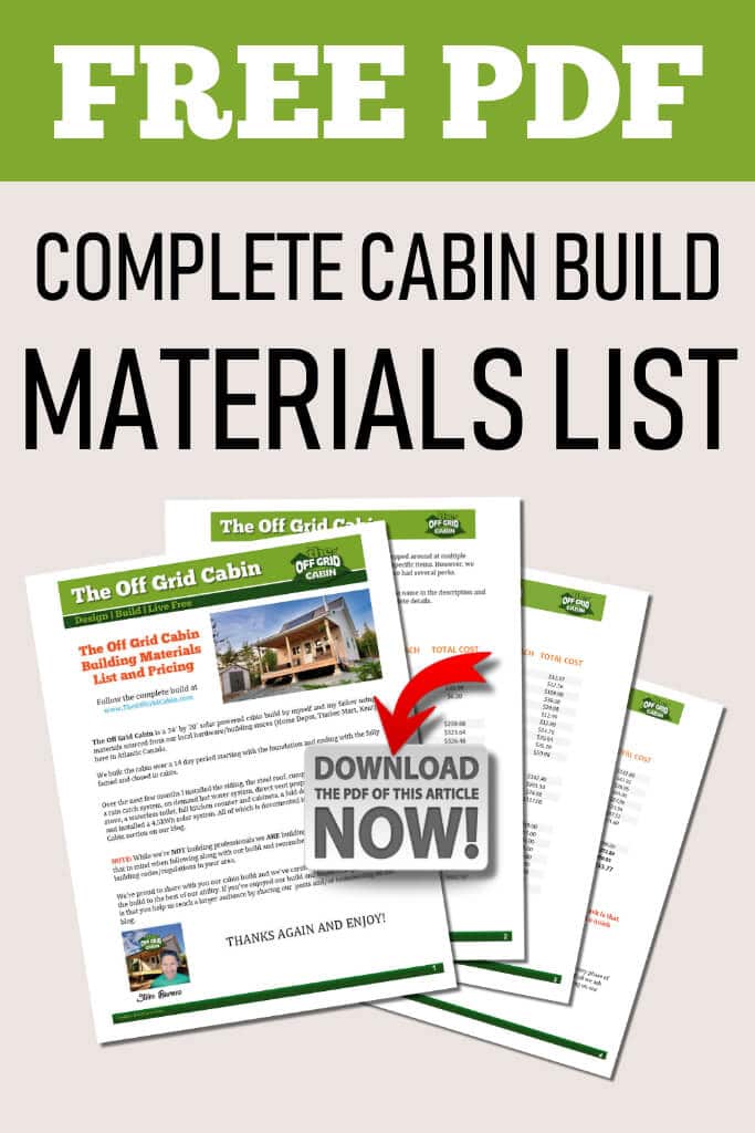 The Off Grid Cabin Build Instructions Sidebar Optin