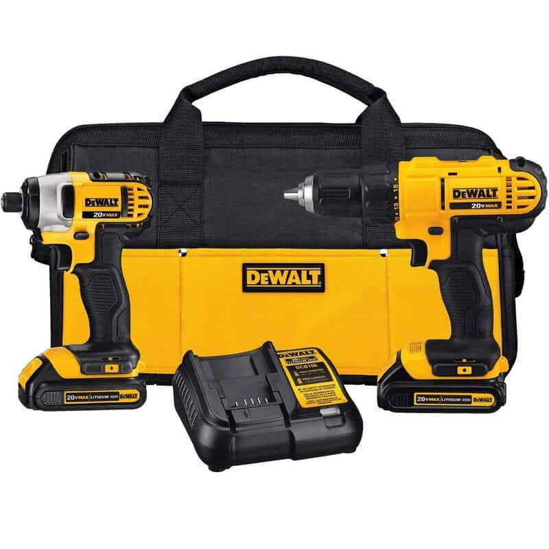 DEWALT DCK240C2 20v Lithium Drill Driver and Impact Combo Kit (1.3Ah)