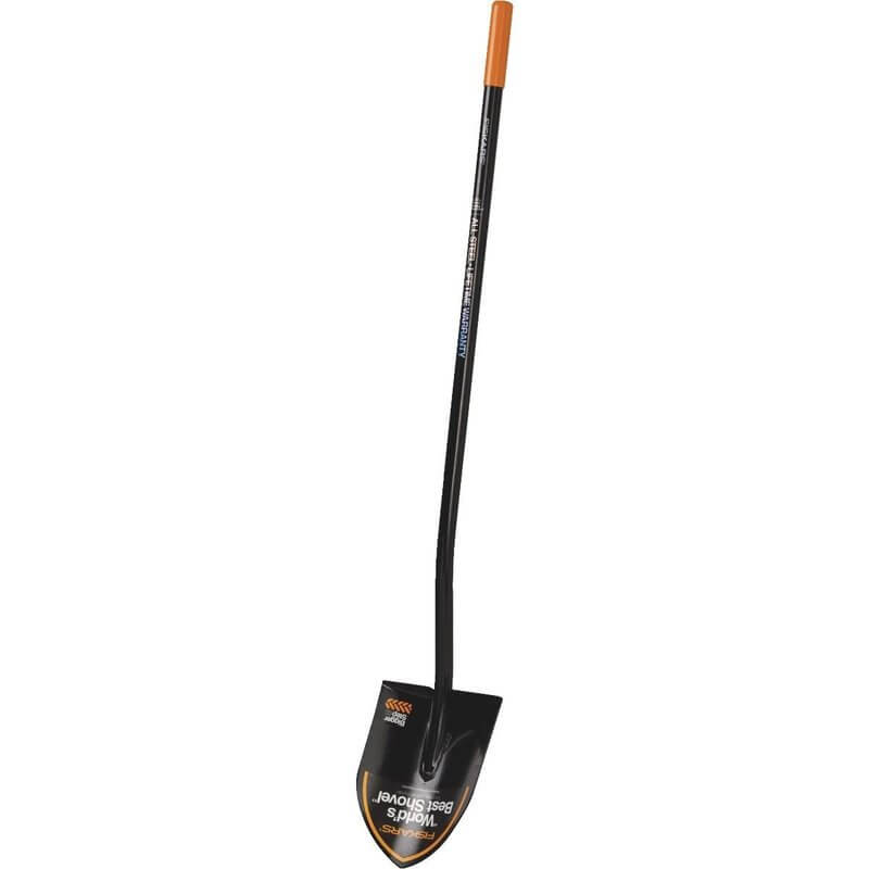 Fiskars Long Handle Round Point Steel Digging Shovel