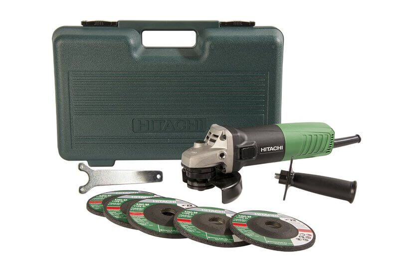 Hitachi 6.2-Amp 4-1.5 Inch Angle Grinder with 5 Abrasive Wheels