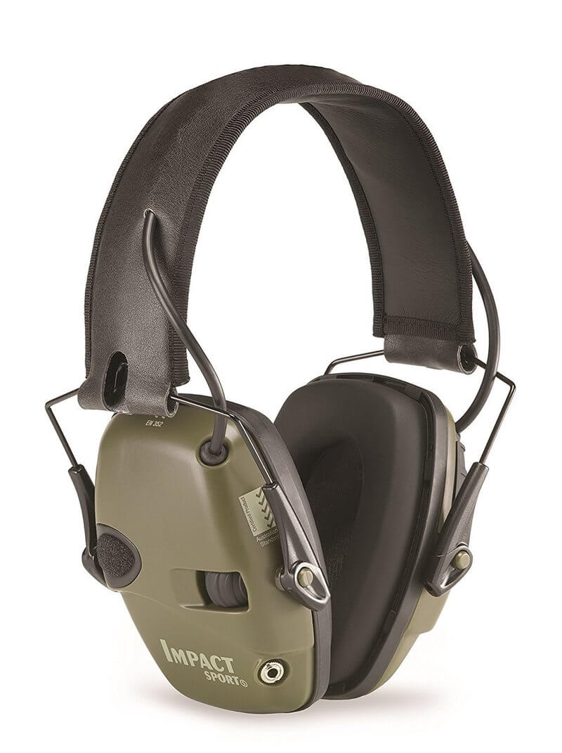 Howard Leight by Honeywell Impact Sport Sound Amplification Electronic Shooting Earmuff, Classic Green