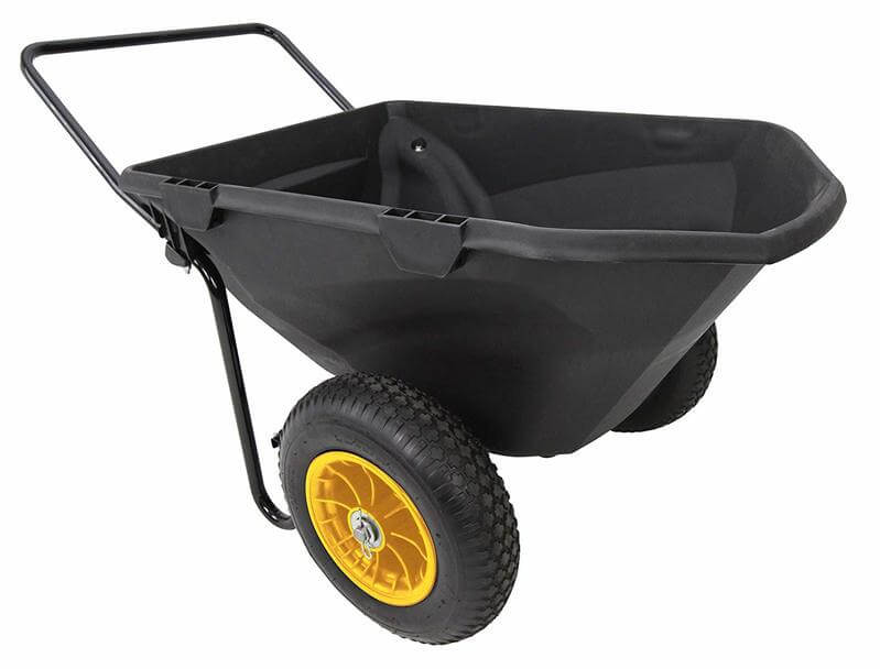 Polar Trailer 8449 Heavy Duty Cub Cart, 50 x 28 x 29-Inch 400 Lbs Load Capacity 7 Cubic Feet Tub Rugged Wide-Track Tires Utility and Hauling Cart, Black 