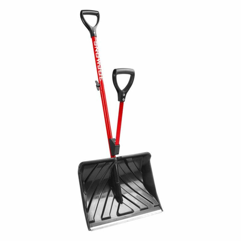 Snow Joe SHOVELUTION 18 Inch Strain-Reducing Snow Shovel with Spring Assisted Handle