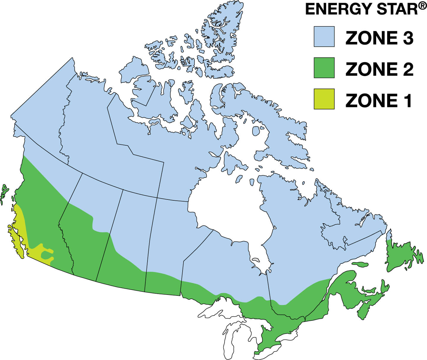Three Weather Zones in Canada