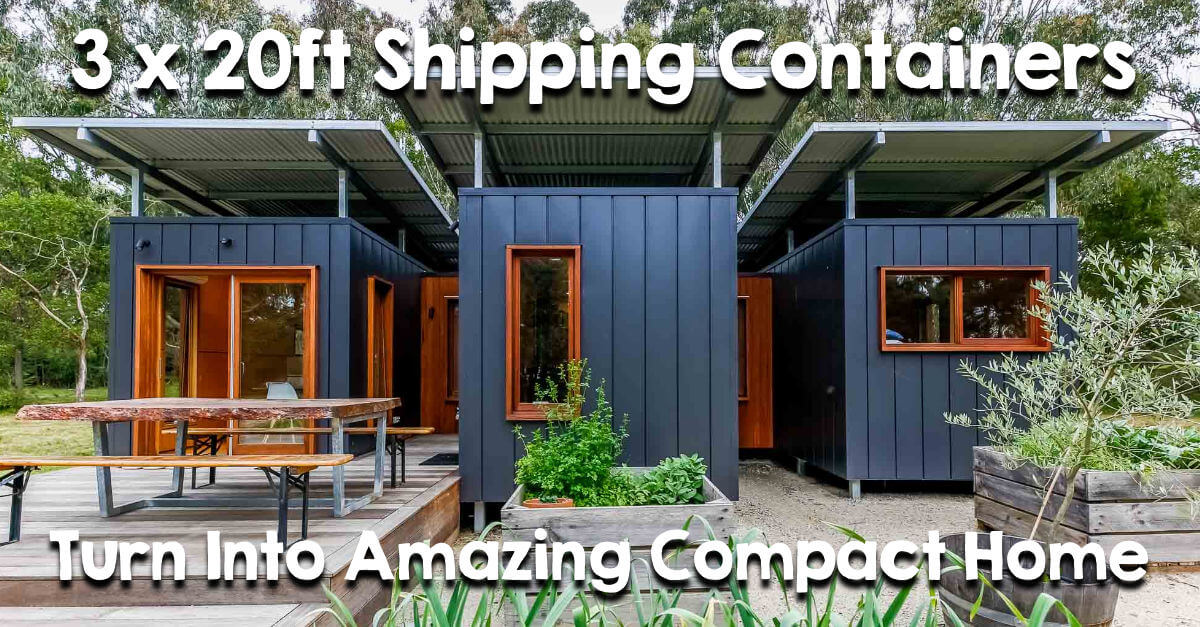 3 x 20ft Shipping Container Off Grid Home