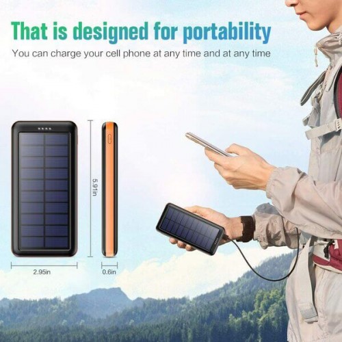 Solar Charger 26800mAh, Portable Charger Ultra High Capacity Solar Power Bank 5