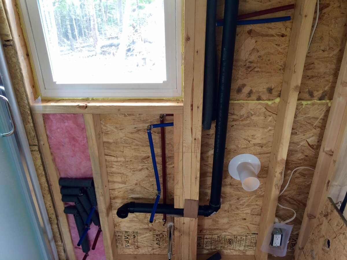 The Off Grid Cabin Plumbing off grid Separett toilet vent interior