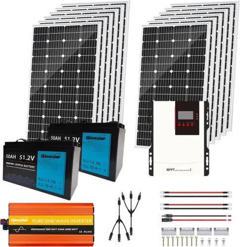2700W Solar Kit with Battery and Inverter 48V Solar Panel Kit Black Friday