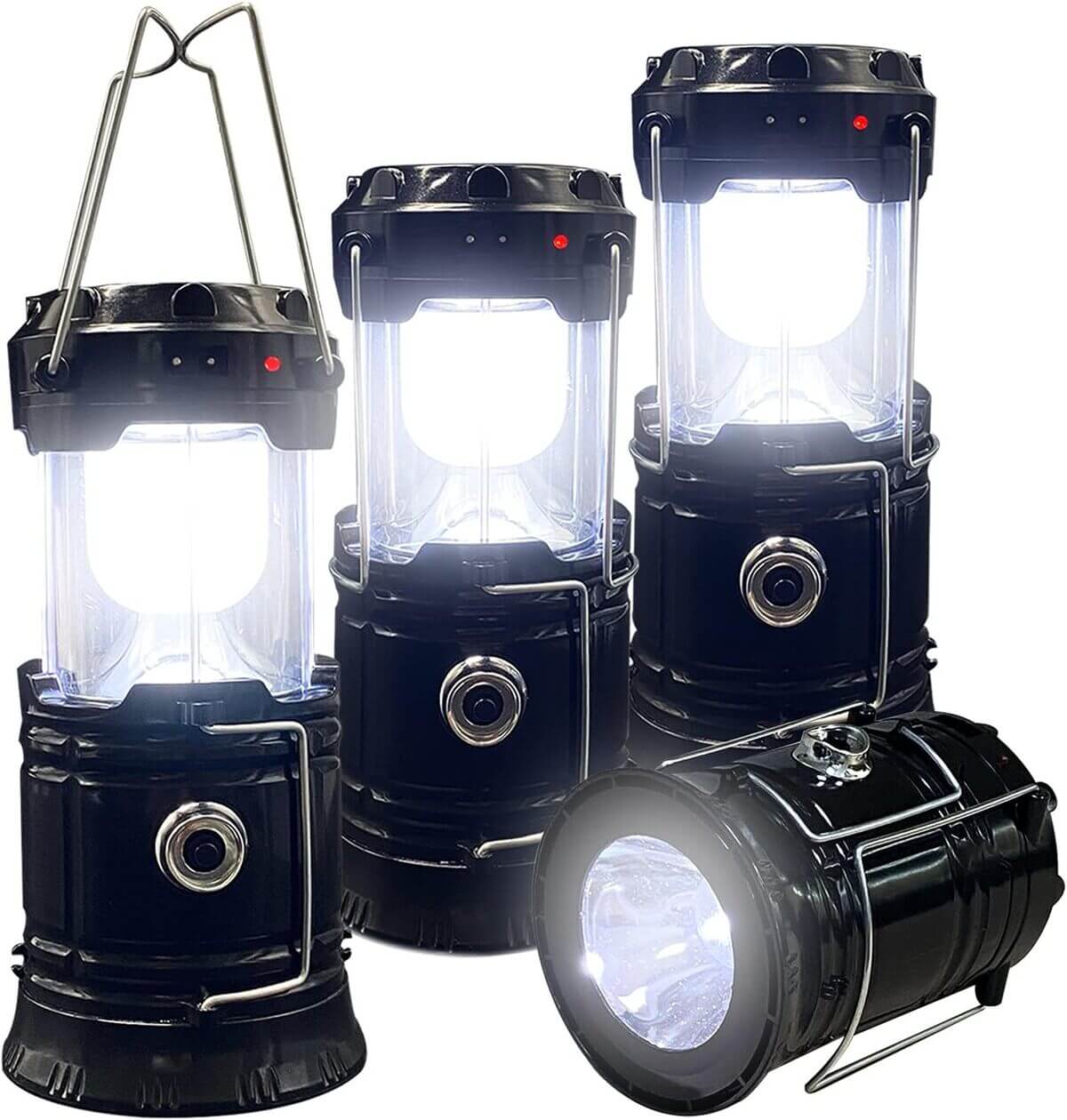 Collapsible Portable LED Camping Lantern XTAUTO Lightweight Waterproof Solar USB Rechargeable LED Flashlight Black Friday