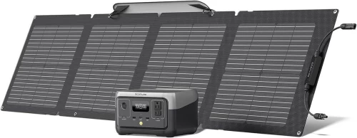 EF ECOFLOW Solar Generator RIVER 2 256Wh LiFePO4 Battery with 110W Solar Panel, Portable Power Station Black Friday