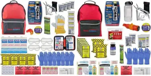 Ready America 72 Hour Deluxe Emergency Kit, 4-Person 3-Day Backpack, First Aid Kit & 72 Hour Deluxe Emergency Kit, 2-Person 3-Day Backpack, First Aid Kit, Survival Blanket, Power Station Black Friday