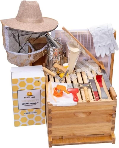 Honey Lake 10 Frame Bee Hive Starter Kit and Beekeeping Supplies
