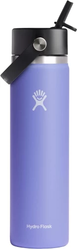 Hydro Flask Stainless Steel Wide Mouth Water Bottle with Flex Straw Lid