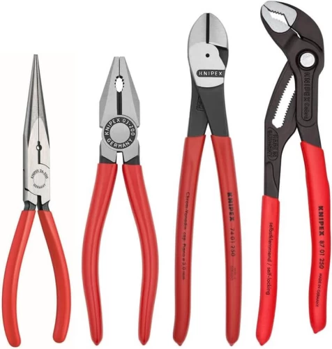 KNIPEX Tools 9K 00 80 94 US Cobra Combination Cutter and Needle Nose Pliers 4-Piece Set