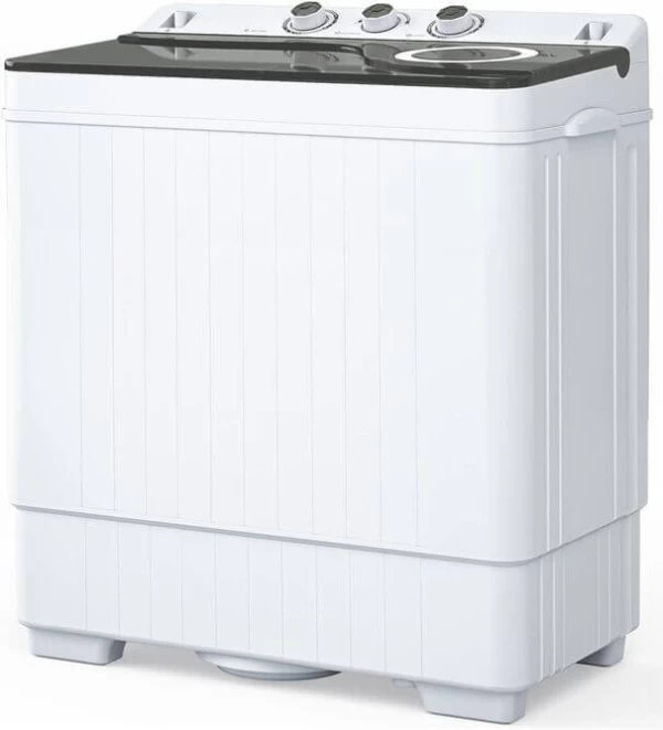 ROVSUN 26lbs Compact Twin Tub Portable Washing Machine, Mini Washer