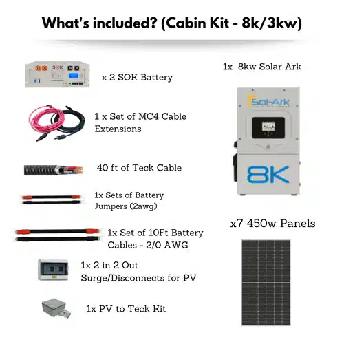 Sol Ark 8k cabin off grid solar kit