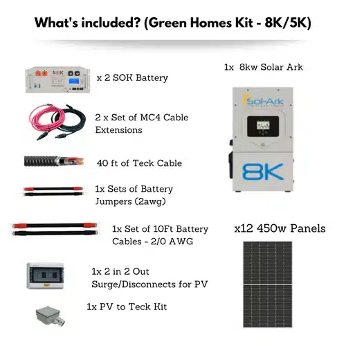 Sol Ark 8k green homes off grid solar kit
