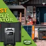 A solar generator and panels with the title how to choose the best solar generator