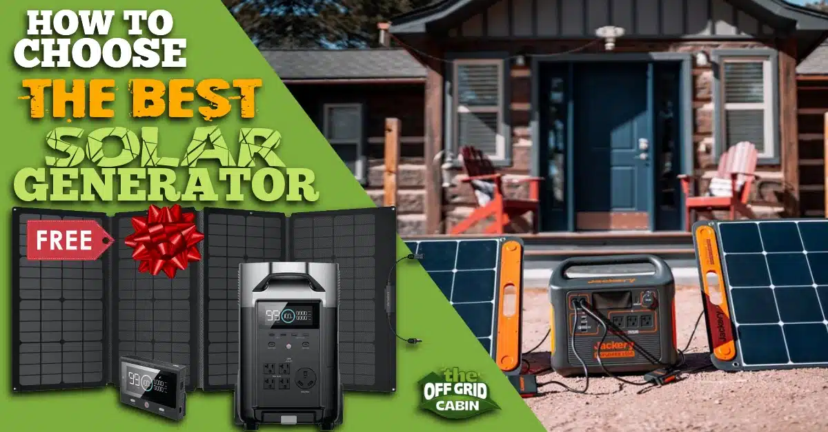A solar generator and panels with the title how to choose the best solar generator