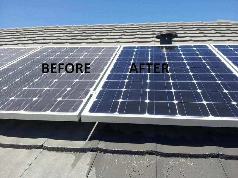 Image of dirty solar panel with 