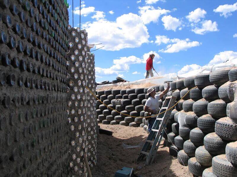 Earthship Building with Natural and Recycled Materials