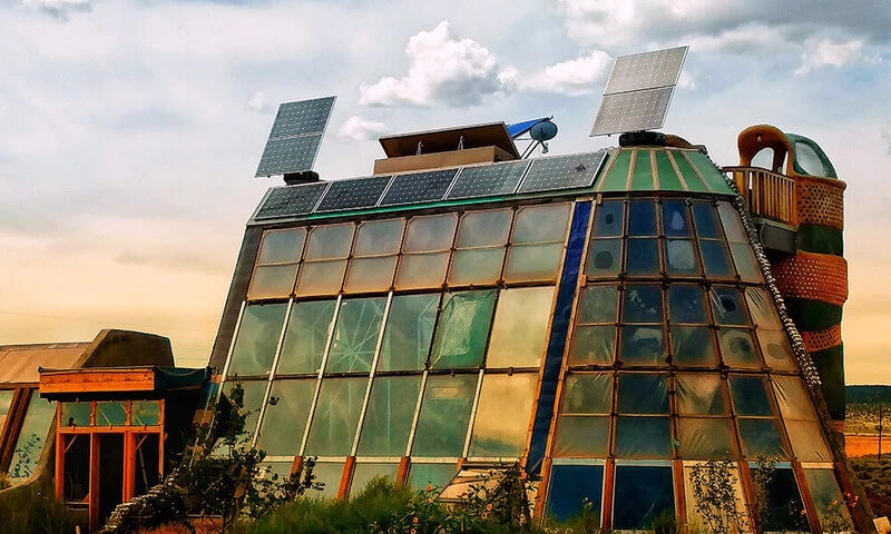 Earthship Solar and Wind Electricity