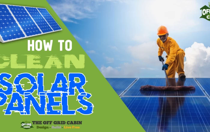 Image of man cleaning solar panels and "How to clean solar panels" in text across the image